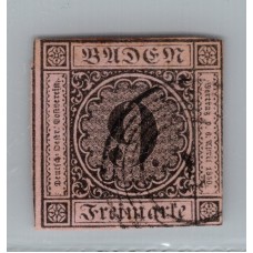 ALEMANIA 1853 ESTADO DE BADEN Yv 4 MUY LINDO SELLO 30 EUROS